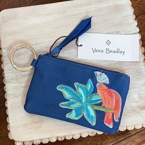 Vera Bradley rain forest canopy zip ID case, new with tags, keychain rea…